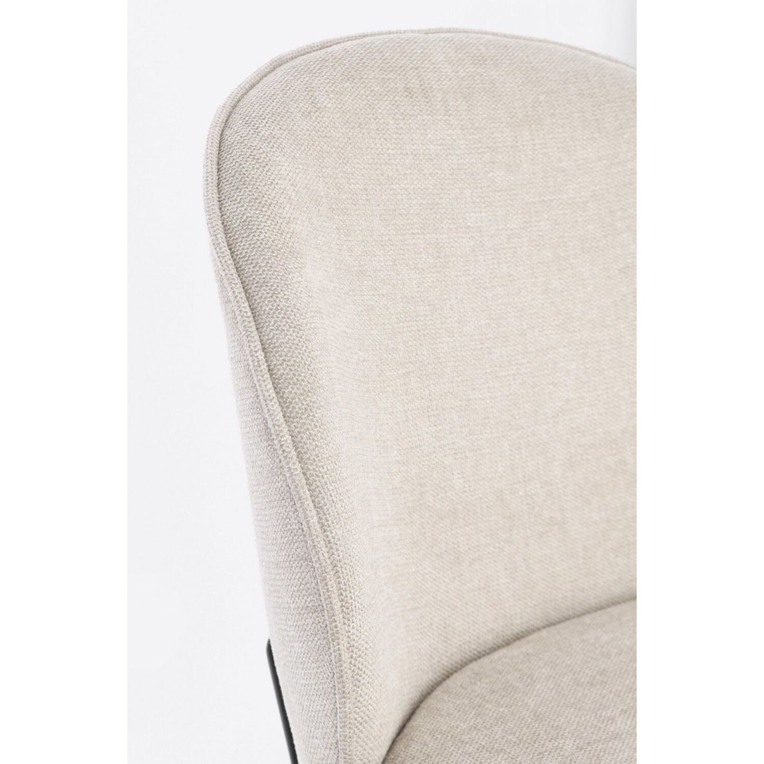 Set di sedie WENDY in tessuto beige e gambe acciaio nere