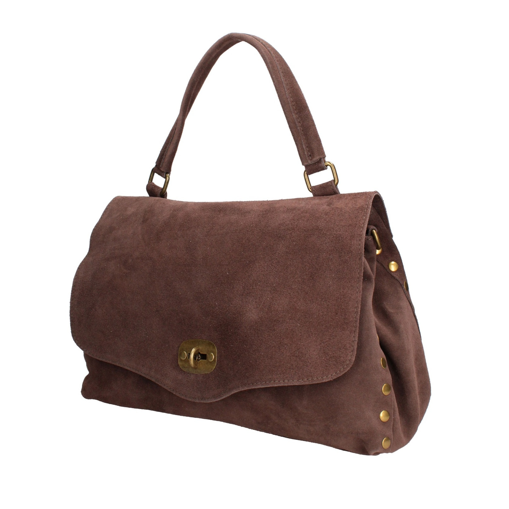 Borsa a mano da donna Made in Italy - Modello Zelia Elite - Pelle scamosciata - 37.0 x 22.0 x 15.0 cm