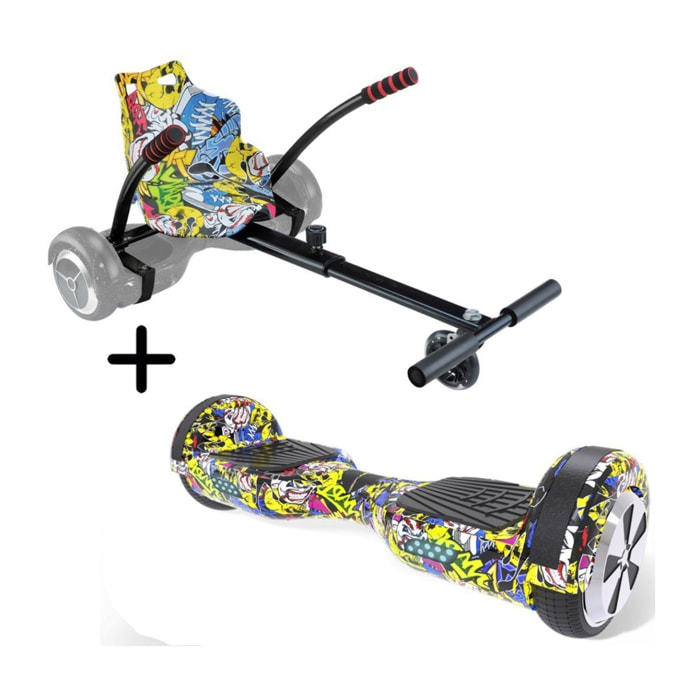 Hoverboard UrbanGlide 65 Lite + KART – 550W, 6.5", jusqu'à 15 km, batterie lithium, auto-équilibré, mobilité urbaine