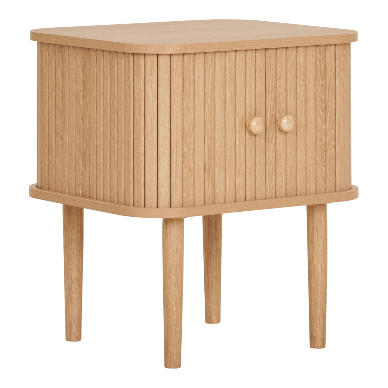 Nikko - Comodino con 2 ante in MDF e pino naturale 45x40x50 cm