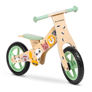 Bicicleta sin pedales WILD BIKE bici infantil de madera diseño verde
