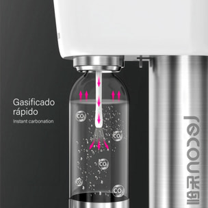 Máquina LC-SDS01 para preparar agua con gas y bebidas carbonatadas en casa. Incluye botellas de 600ml y 1L.