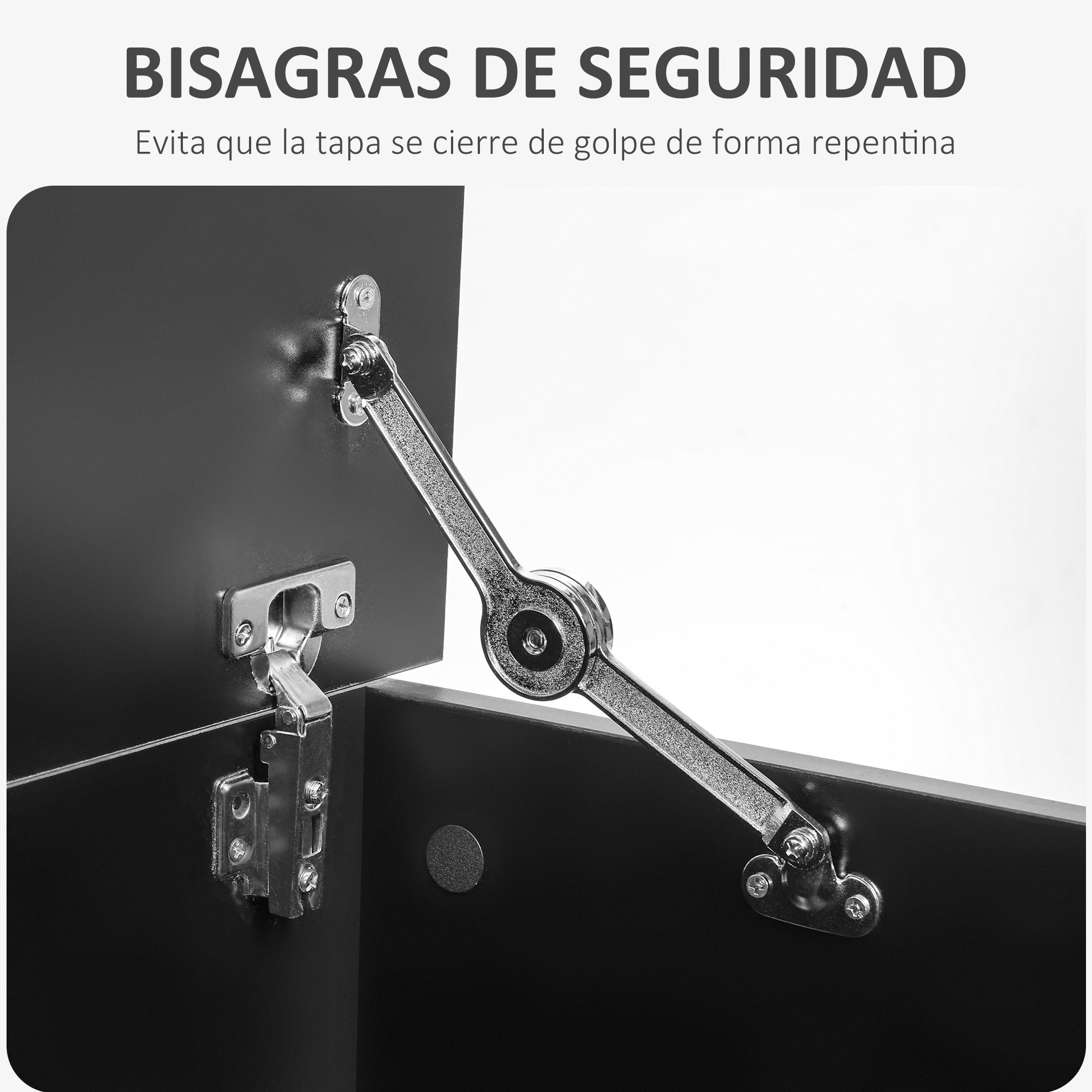 Baúl de Almacenamiento de Madera Arcón de Almacenamiento con Tapa Carga Máx. 60 kg para Dormitorio Salón 100x40x40 cm Negro