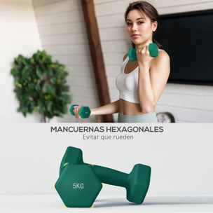 Juego de Mancuernas 2 x3kg 2 x4kg 2 x5kg Mancuernas Hexagonal con Soporte de Almacenamiento para Ejercicio Entrenamiento en Casa Gimnasio Multicolor