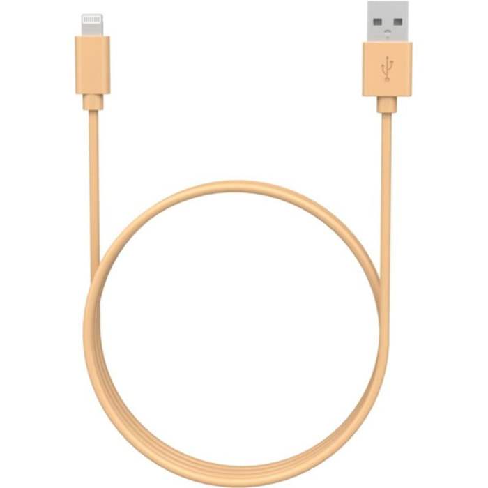 Câble de charge ESSENTIELB USB-A vers Lightning 1M Abricot
