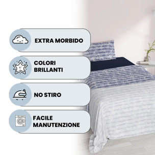 COMPLETO LETTO FANTASY, 100% Microfibra - JEANSSTRIPES