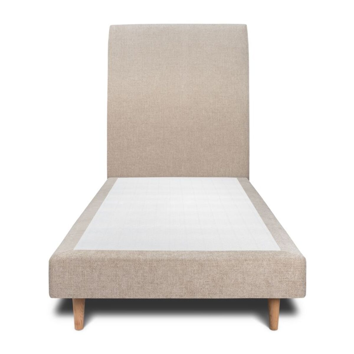 Lit avec tête de lit tapissée tissu et sommier tapissier ep14