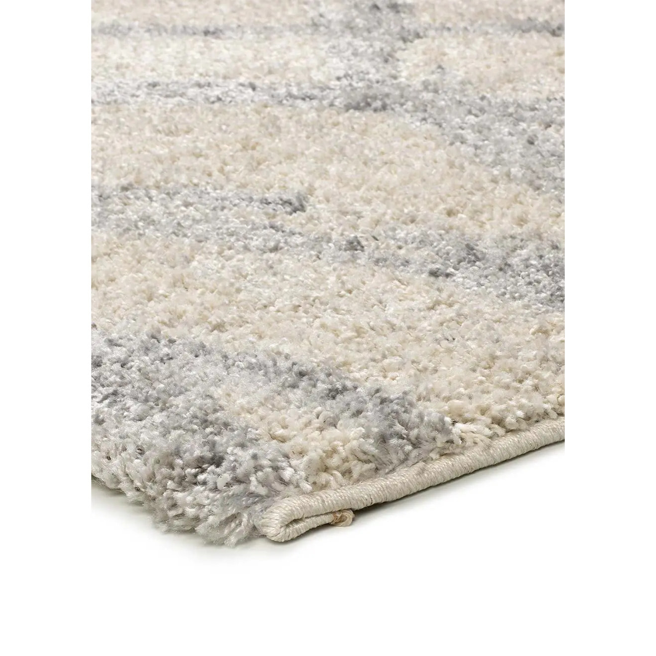 HELIA Alfombra shaggy de estilo escandinavo en beige y gris, varias medidas disponibles