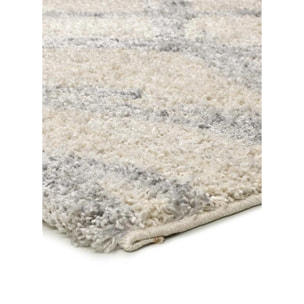 HELIA Alfombra shaggy de estilo escandinavo en beige y gris, varias medidas disponibles