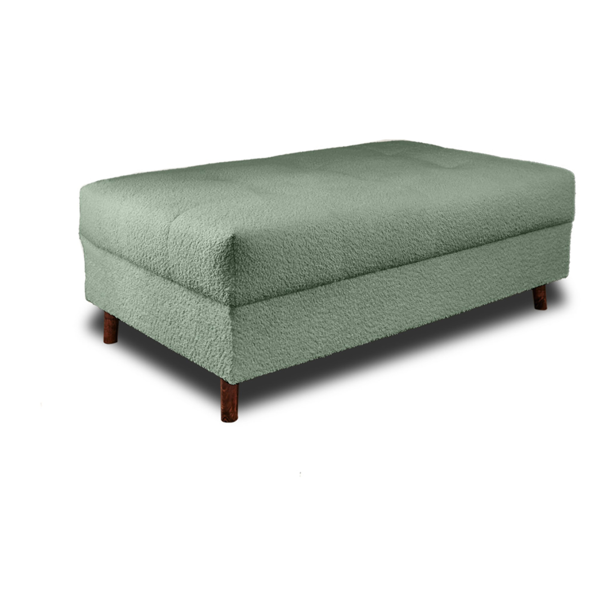 Rune - pouf modulable - en tissu bouclette - Vert sauge