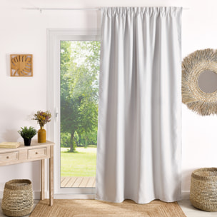 Rideau à galon fronceur occultant ignifugé M1 Non Feu - Blanc cassé