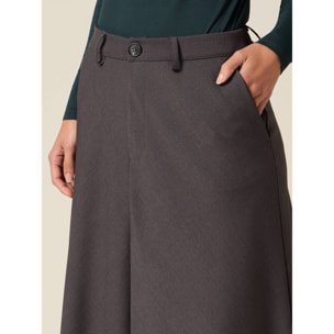 Oltre - Falda midi de franela - Gris