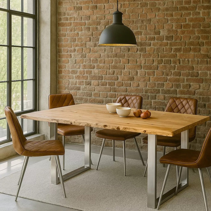 Table Harmony acacia chrome Kare Design