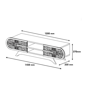 Mobile porta TV Desposit, Credenza da soggiorno, Armadio basso per TV, Base parete attrezzata, 145x37h37 cm, Noce e Bianco