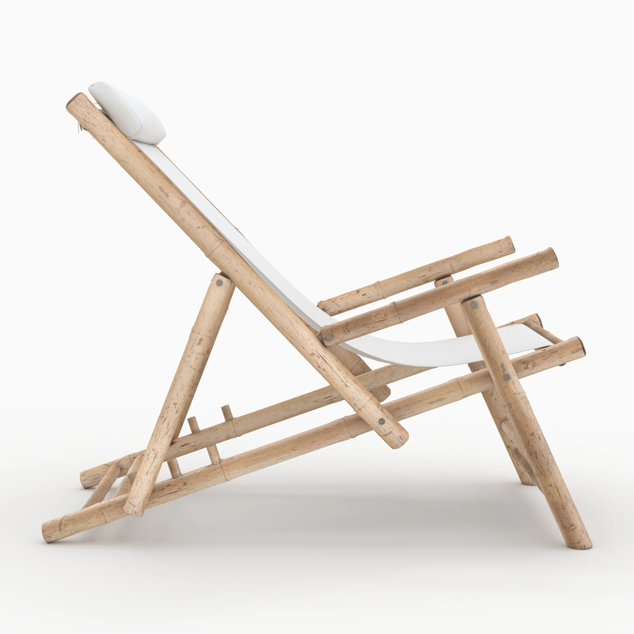 Chilienne en bambou et toile blanche - Vadella