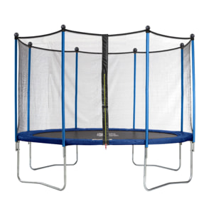 Trampoline "Happy" - Ø 3.65 m m - Avec filet + échelle + couverture + kit d'ancrage