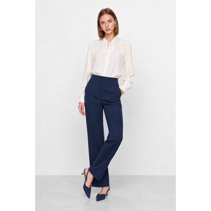 Kocca - Pantaloni da donna a vita alta con tasche e taglio dritto Donna