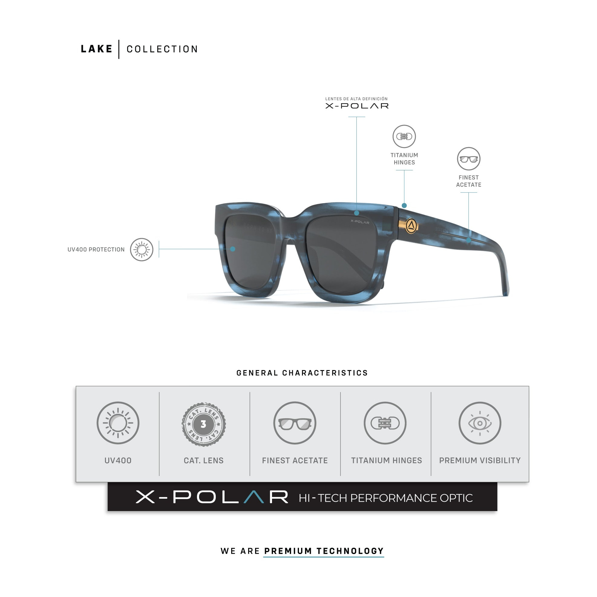 Gafas de Sol Uller Lake Blue Tortoise / Black para hombre y para mujer