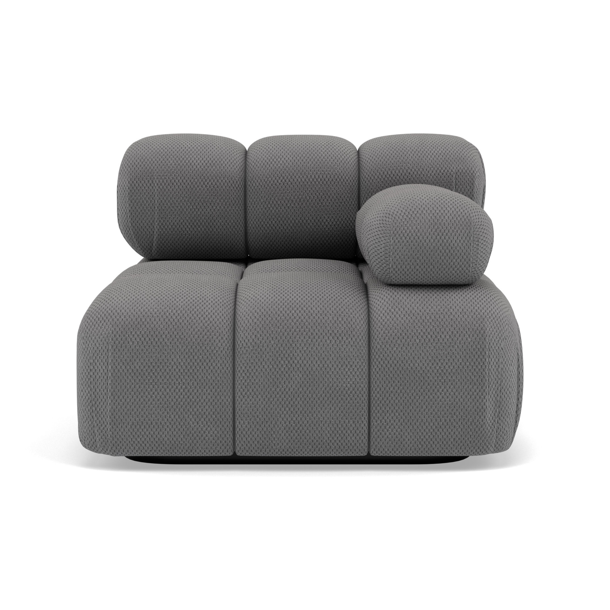 Ruby - module d'assise droit en velours texturé - Gris