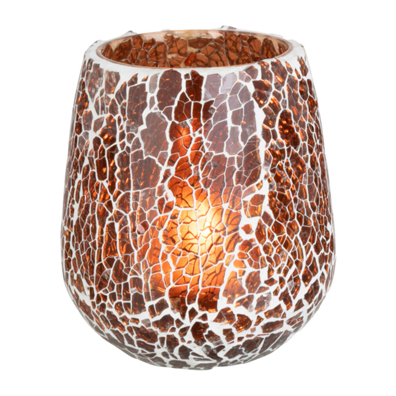 J-Line bougeoir Ali - verre - brun - medium
