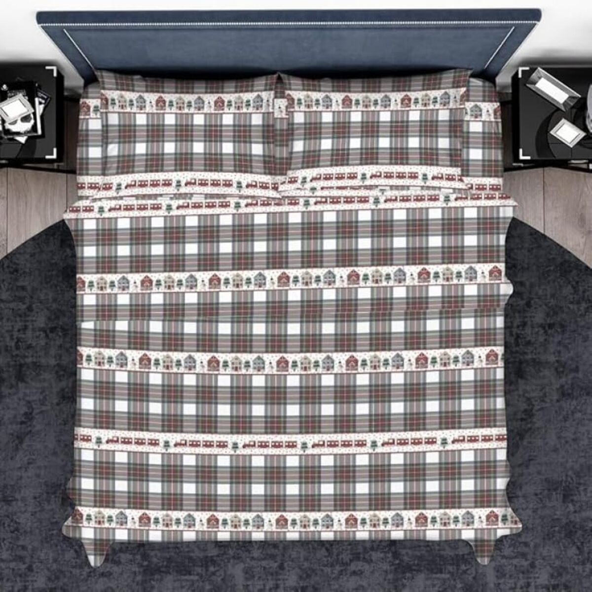 Completo lenzuola in cotone - BEIGE SCOZZESE