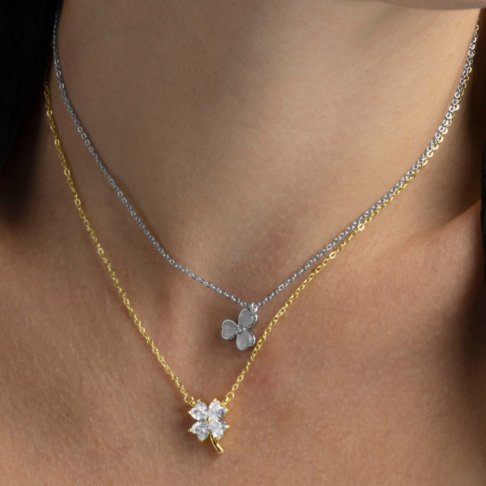 Collar de Circonita Brillante acabado en oro amarillo de 18K