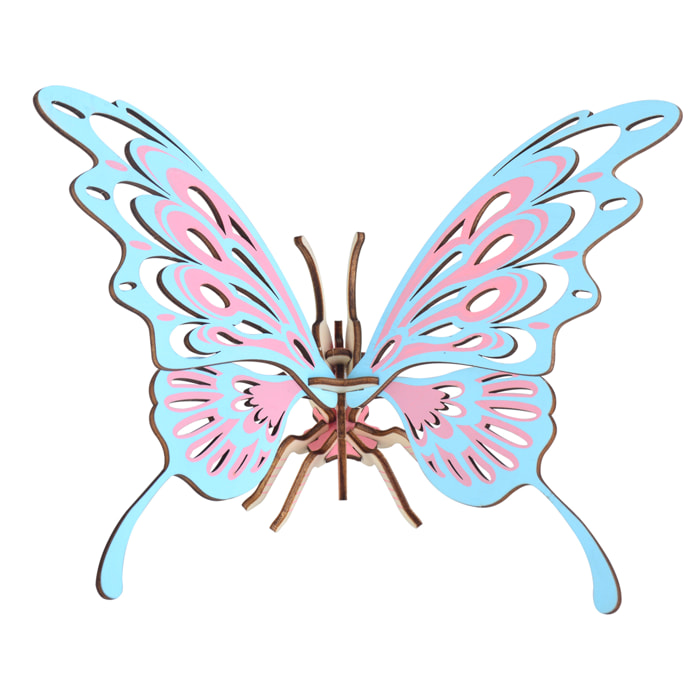 Maqueta 3D de madera. Diseño de Mariposa. 16 piezas.