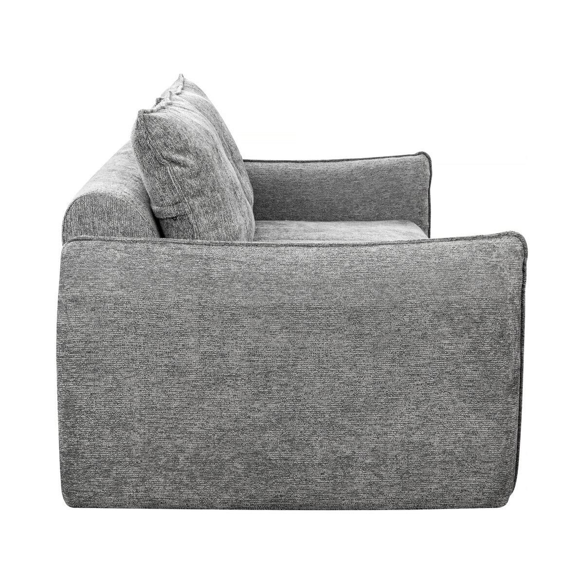 Canapé droit en tissu texturé "Silvano" - 3 places - Gris