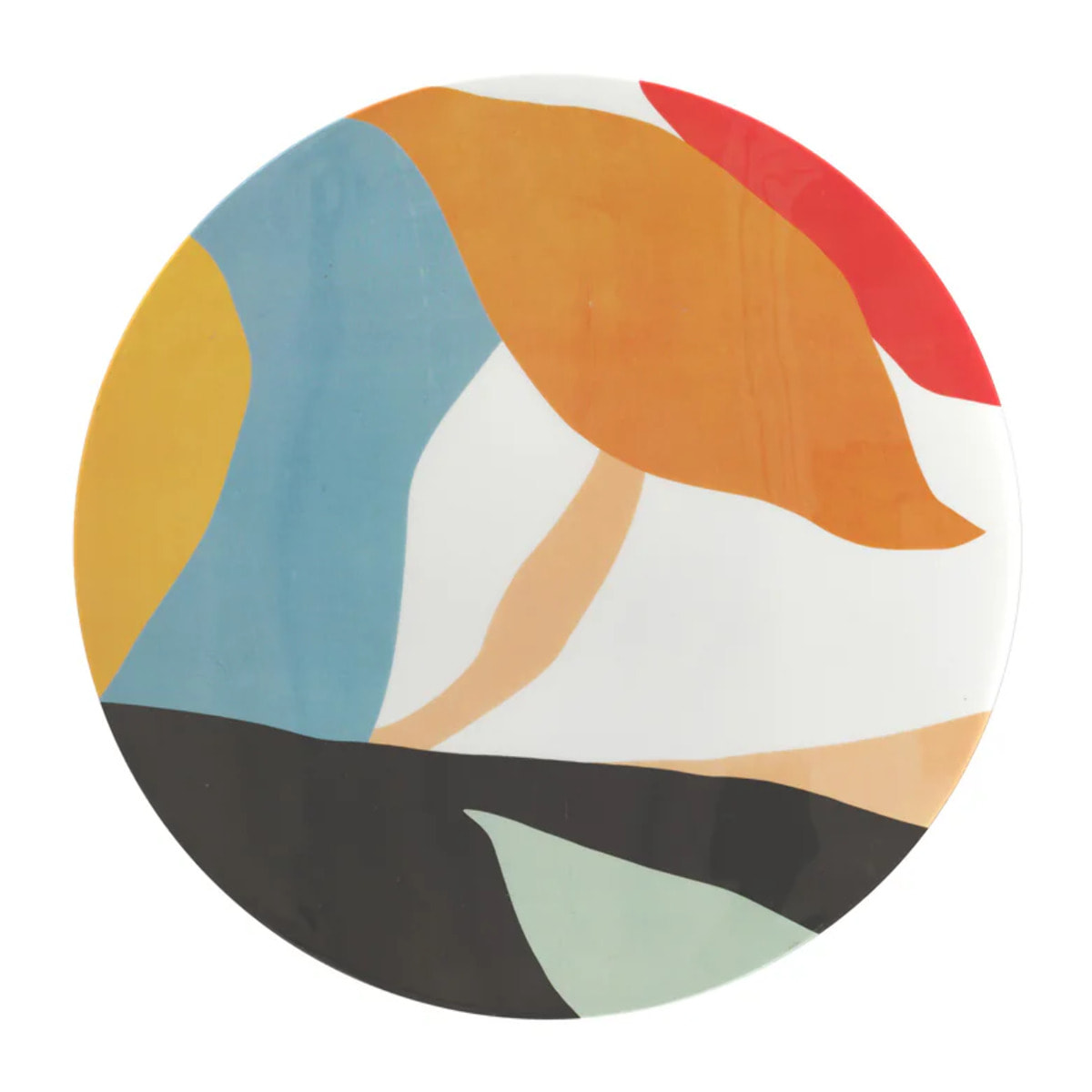 Table d'appoint ronde en métal noir et multicolore D40,5 cm - Cheyenne