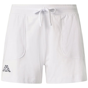 Kappa - Pantaloni Corti Donna Bianco - Logo Caber