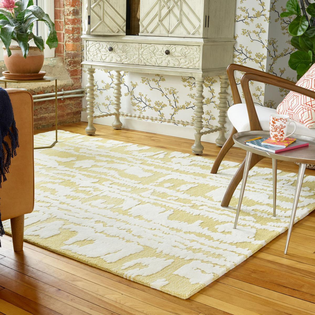 Tapis salon et chambre fait à la main en laine motif abstrait VAHA