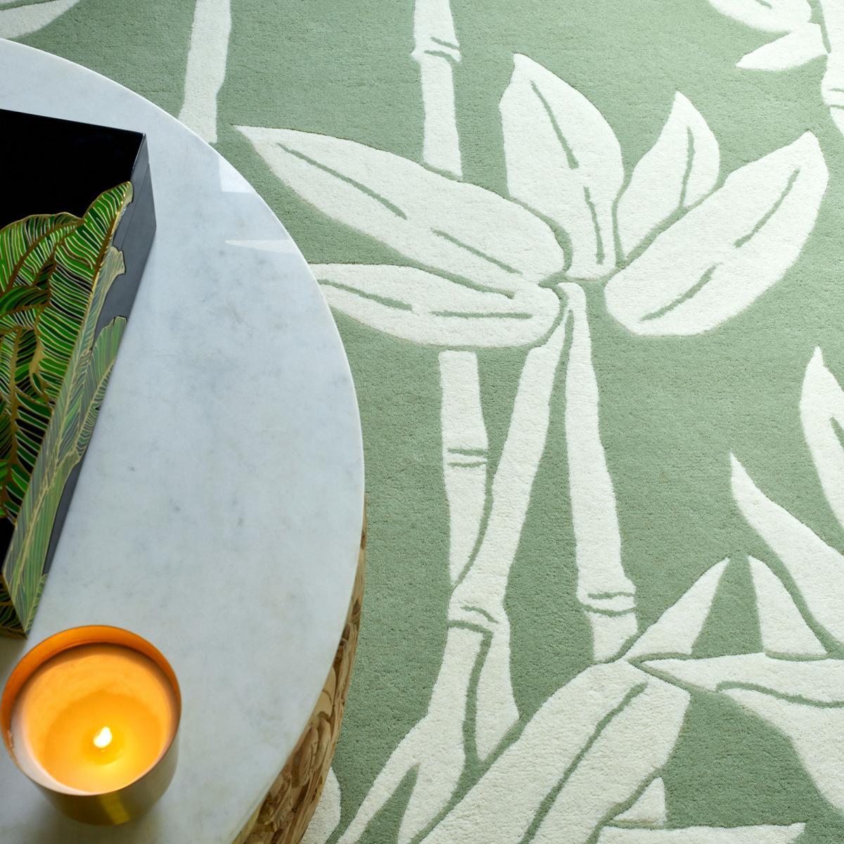 Tapis salon et chambre fait à la main en laine motif floral DEFI