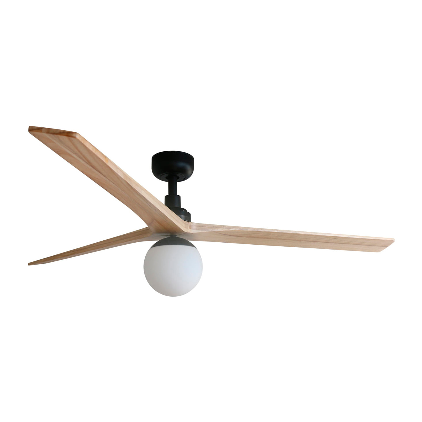 KLIM L Ventilatore a soffitto nero/legno querciaE27