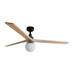 KLIM L Ventilatore a soffitto nero/legno querciaE27