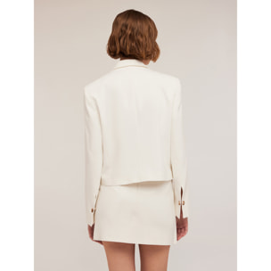 Motivi - Blazer corto de línea sastre - Blanco