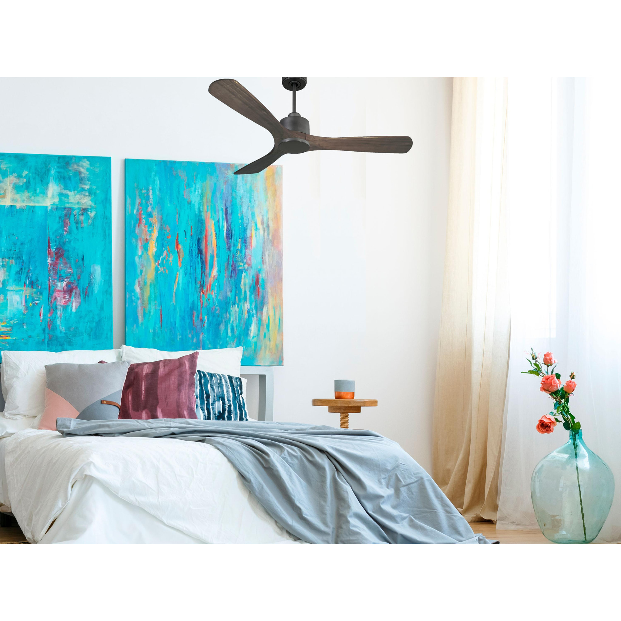 Ventilador de techo Reversible Termostato Wifi Motor DC Techos Inclinados Mando a Distancia Hypersilence Memoria MoyoD132C0365204 PURLINE