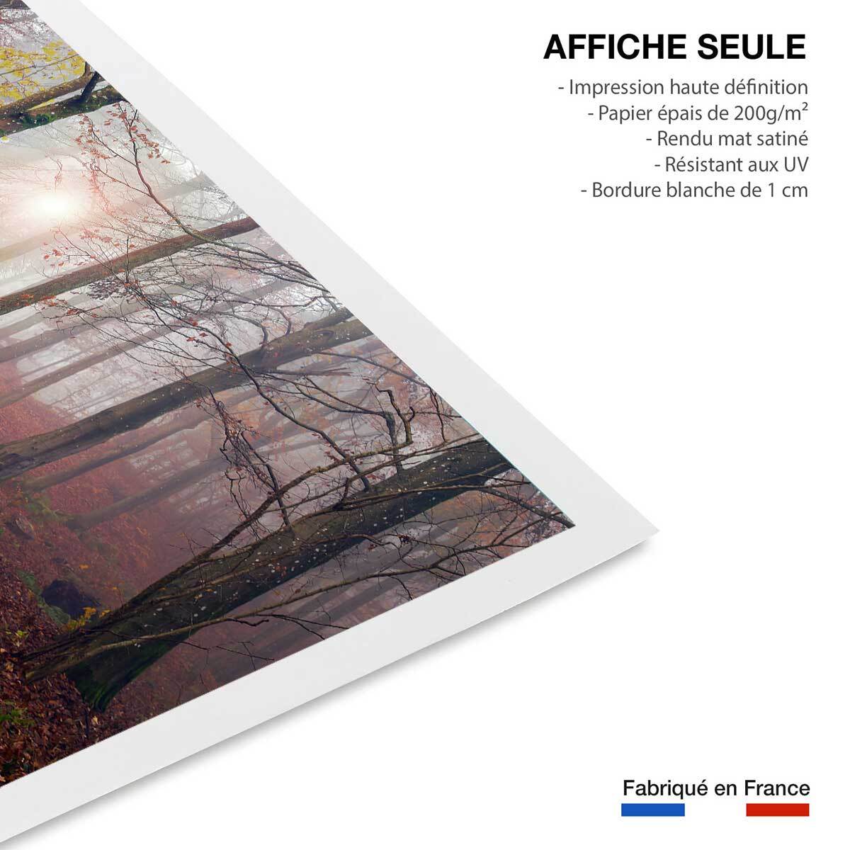 Affiche l'arbre et l'automne jaune Affiche seule