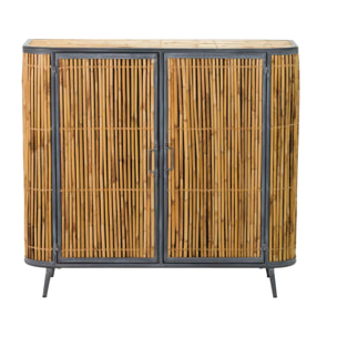 Aparador Metal Bambu Azul Marron 100x34x91 Cm