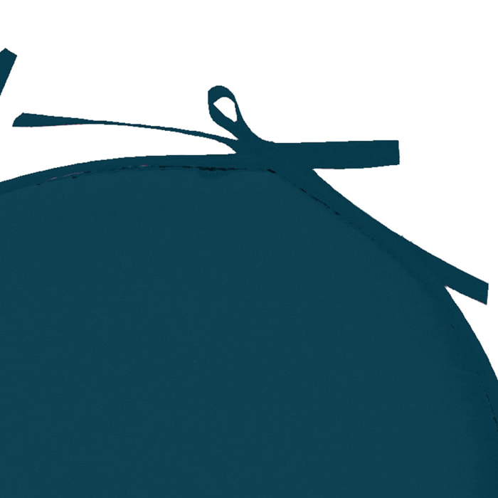 Galette de chaise ronde unie aux multiples couleurs - Bleu Canard