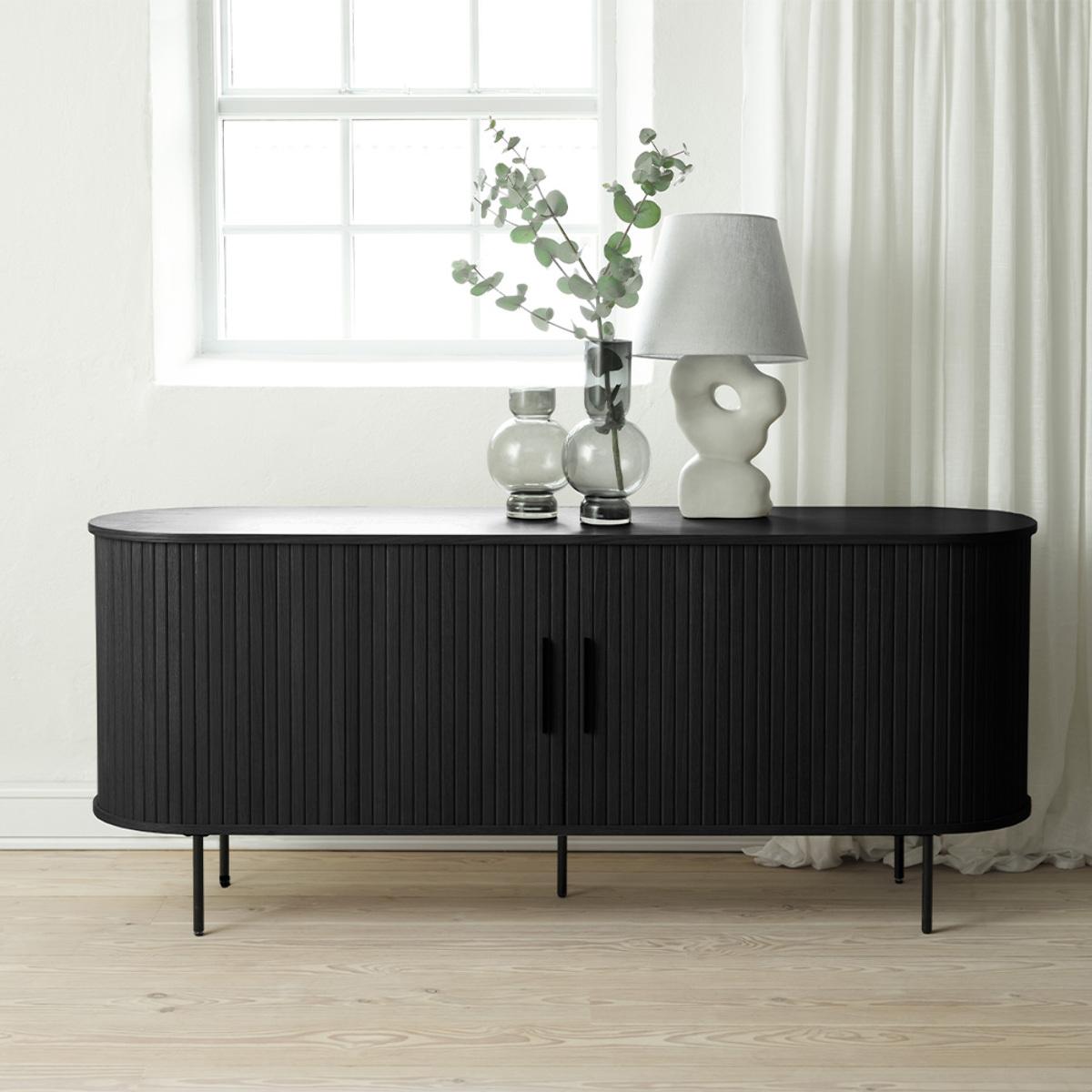 Buffet bois noir alba 180x45cm