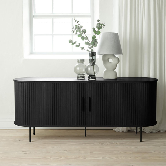 Buffet bois noir alba 180x45cm