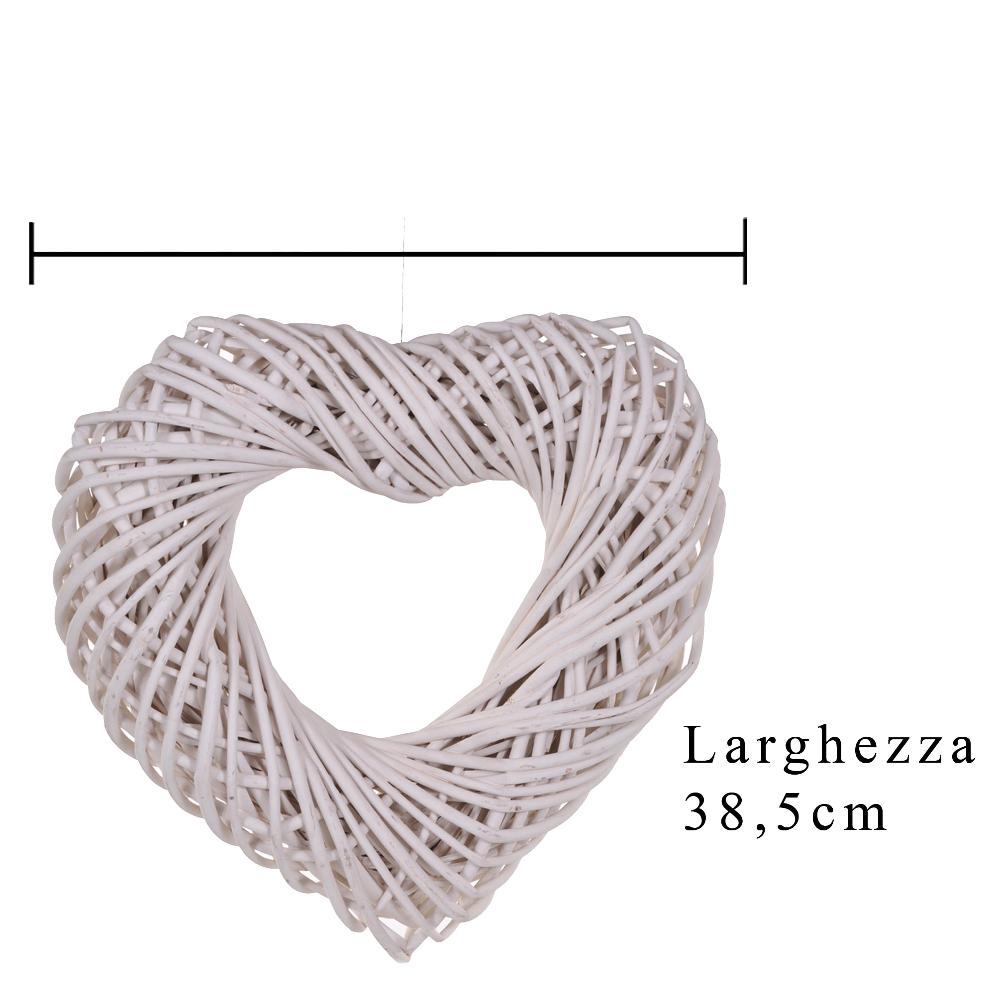 Cuore Intrecciato - Pezzi 1 - 38,5X11X38,5 - Colore: Bianco - Bianchi Dino - Cuori Rattan E In Vari Materiali