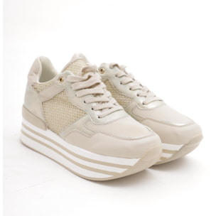 SNEAKERS CHOCOLA' TESSUTO RETE BEIGE