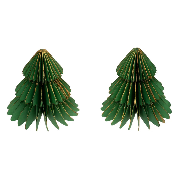Lot de 2 cavaliers de table sapin papier vert