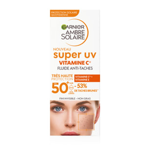 Garnier Ambre solaire Super UV vitamine C fluide anti-taches SPF 50+ 40ml