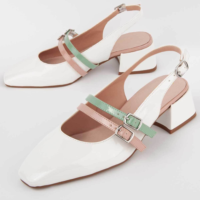 Zapato De Tacón - Blanco - Altura: 4 Cm