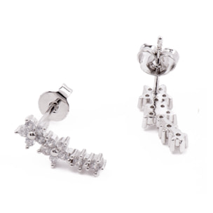 Pendientes de Circonita Brillante acabados en rodio