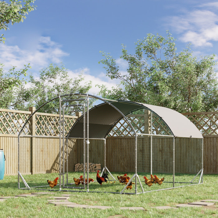 Gallinero para Exterior 2,8x3,8x1,97 m para 6-12 Gallinas de Acero Galvanizado