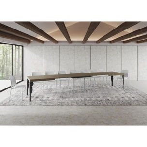 Table extensible 90x180/440 cm Paxon taupe pieds anthracite