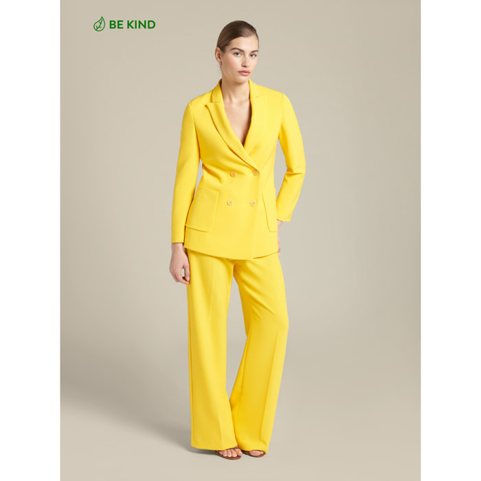 Elena Mirò - Pantalones sastre de fibras recicladas - Amarillo